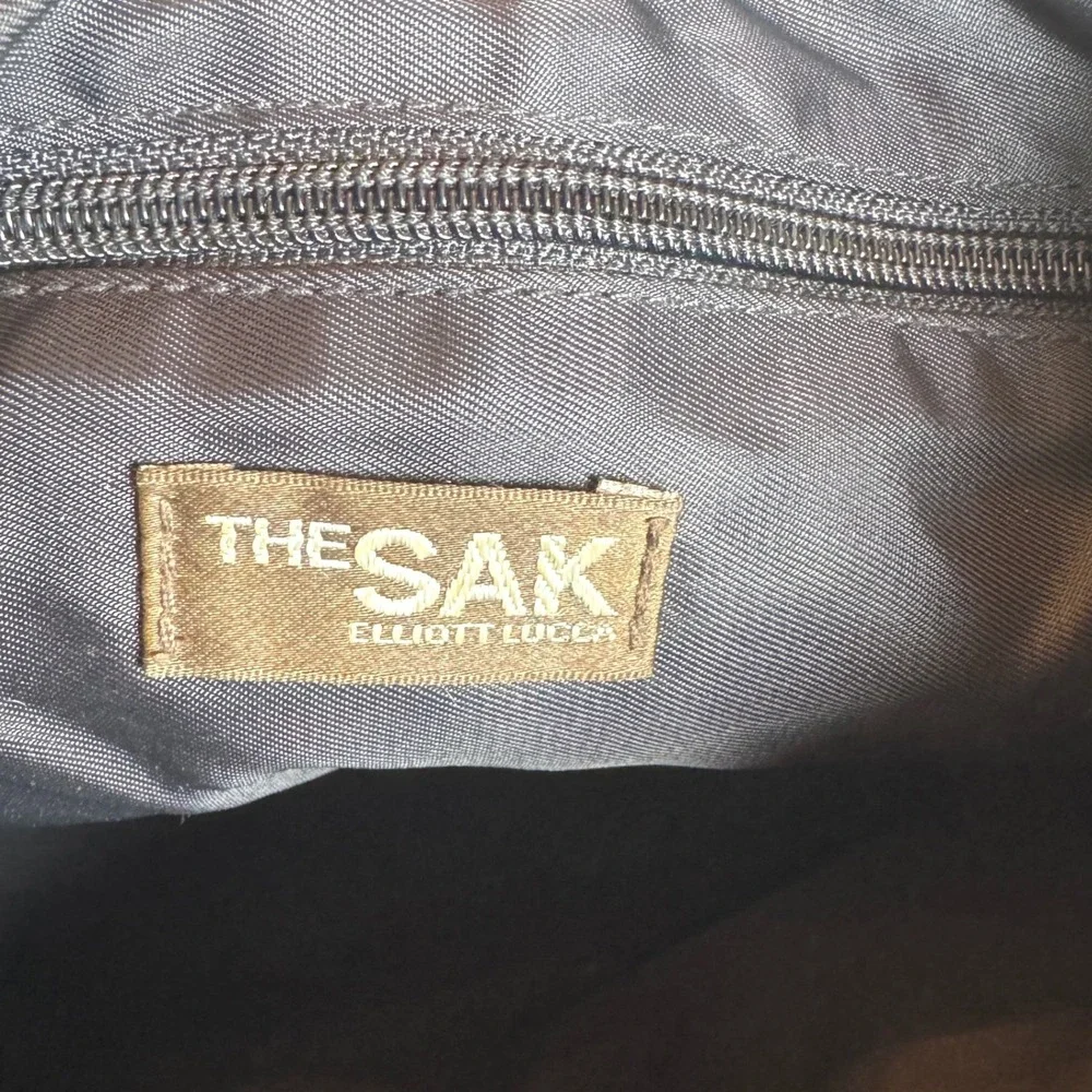 Early 2000s The Sak‎ Elliott Luca Knit Shoulder Bag Black White